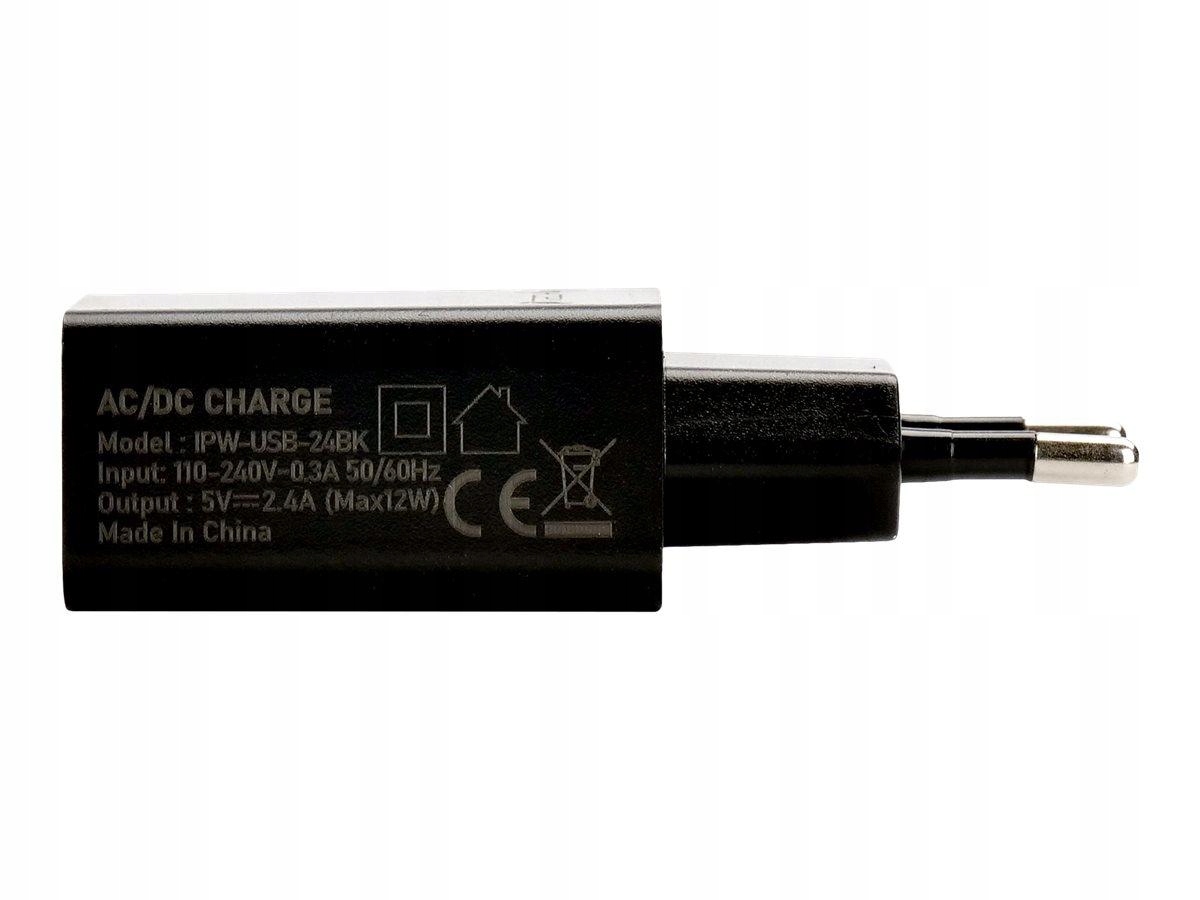 Techly Sieciowa Ładowarka Usb-a 5V 2.4A 12W max. Czarna