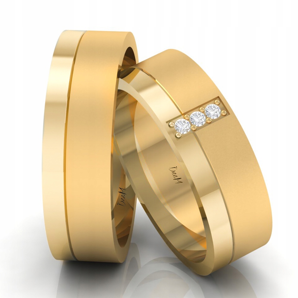 ŚLUBNA OBRĄCZKA ZŁOTO 8 KARATÓW MAT Z POŁYSKIEM Marka Inna marka