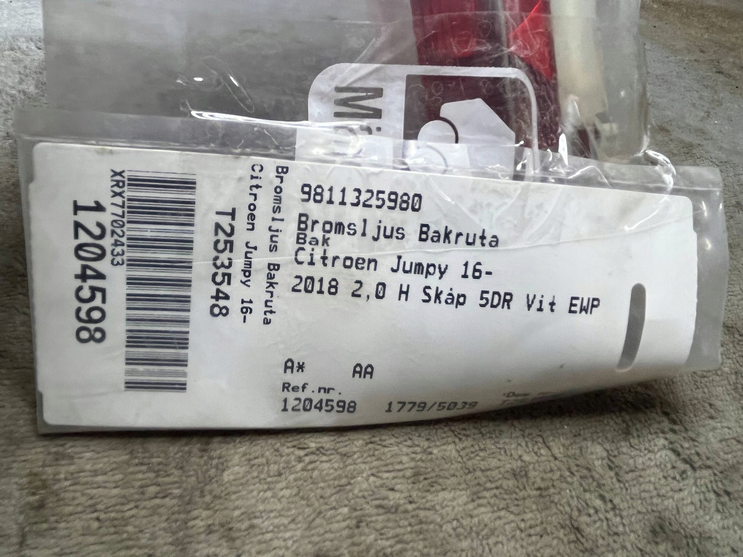 Trzecie light stop Citroen Jumpy 9811325980