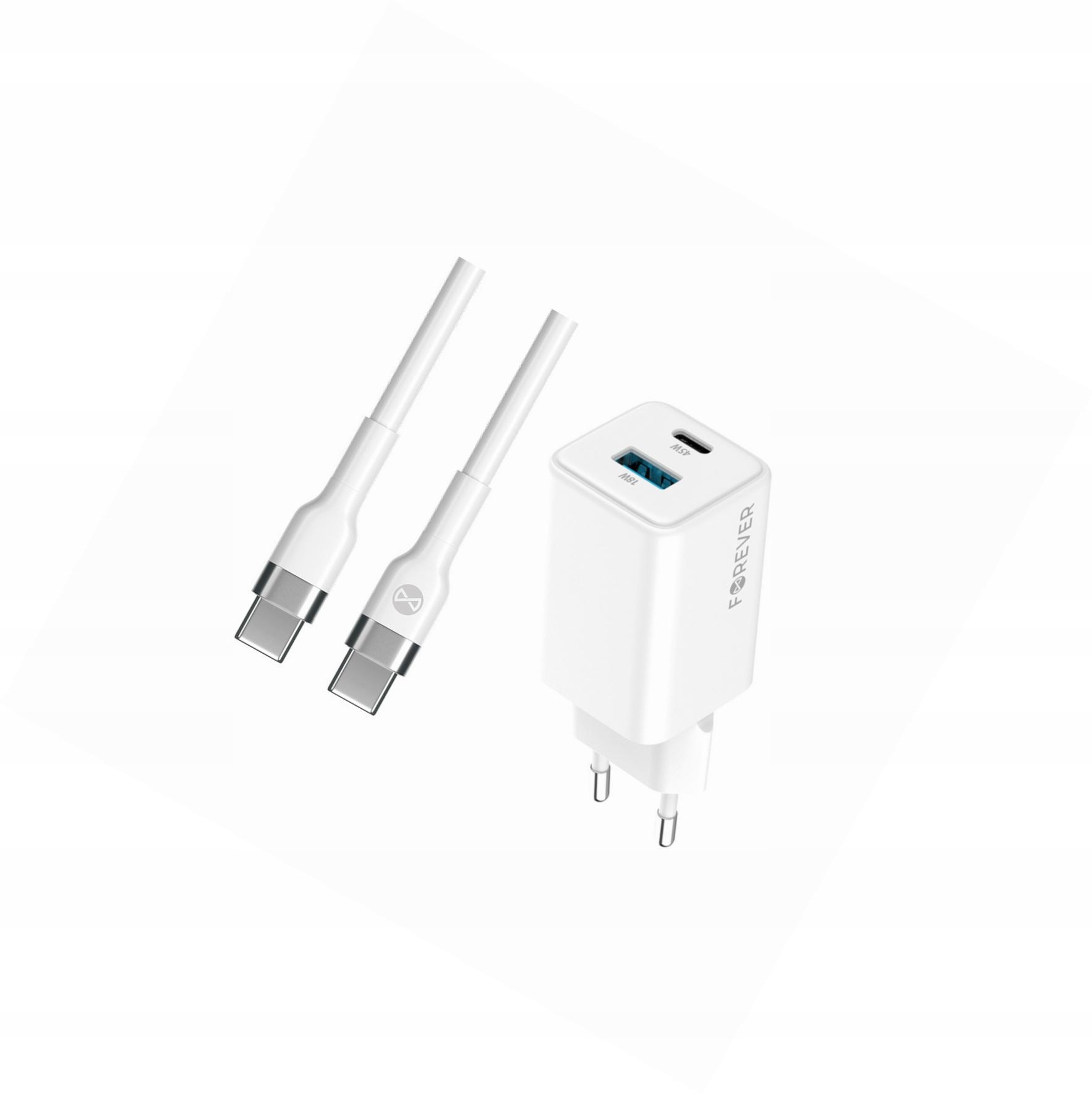 Szybka ładowarka GaN 45W 2 wejścia z kablem 2m do Xiaomi Mi Note 10 Lite