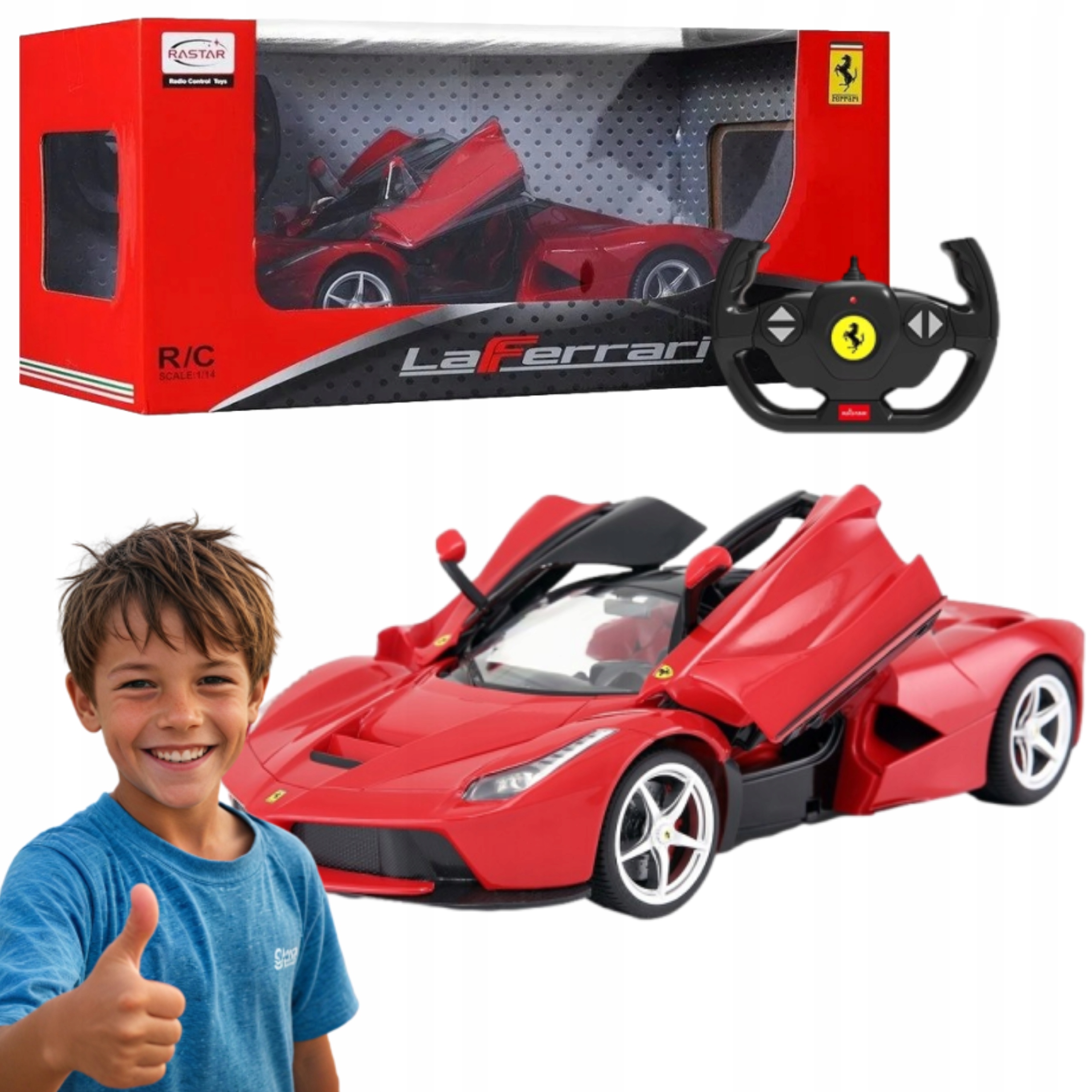 Samochód Rastar Ferrari LaFerrari 1:14 czerwony (5901384730956