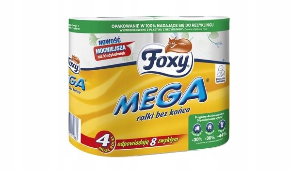 FOXY MEGA PAPIER TOALETOWY DŁUGI 28 rolek PAKIET Kod producenta FXP105006CX