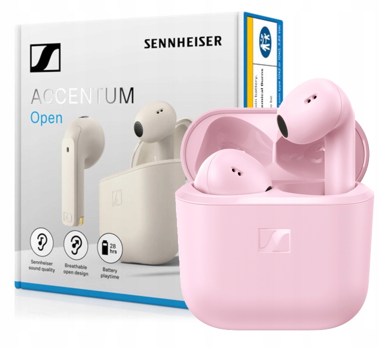 Sennheiser Accentum Open Sakura Bezdrôtové slúchadlá do uší IPX4, 28 hodín, 109dB, Bt 5.3 Puzdro