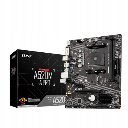 Msi A520M-A Pro Procesorová zásuvka Socket AM4 Typ čipové sady Amd A520