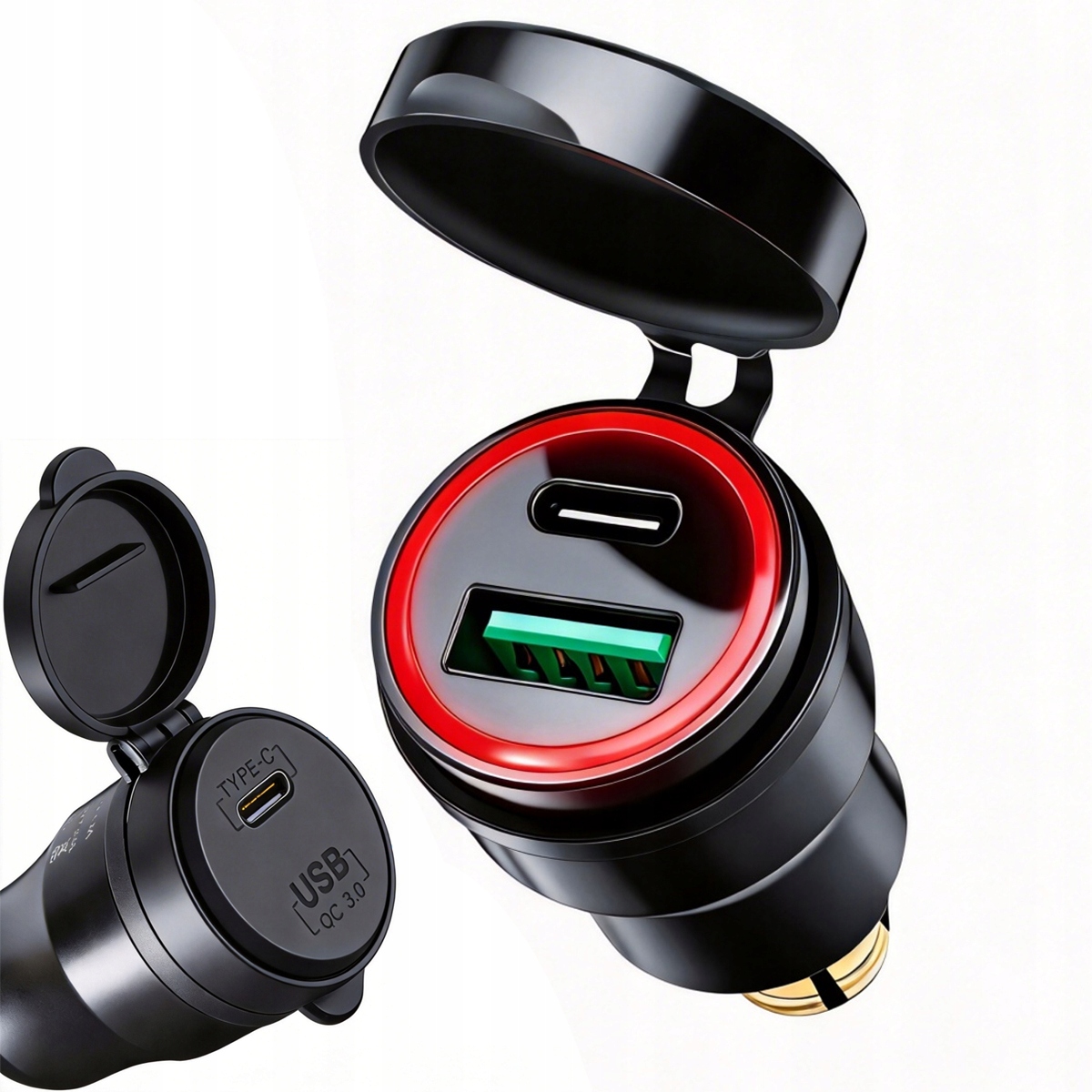 Gniazdo Przejściówka Adapter Ładowarka Din Usb QC3.0 Bmw 12-24V