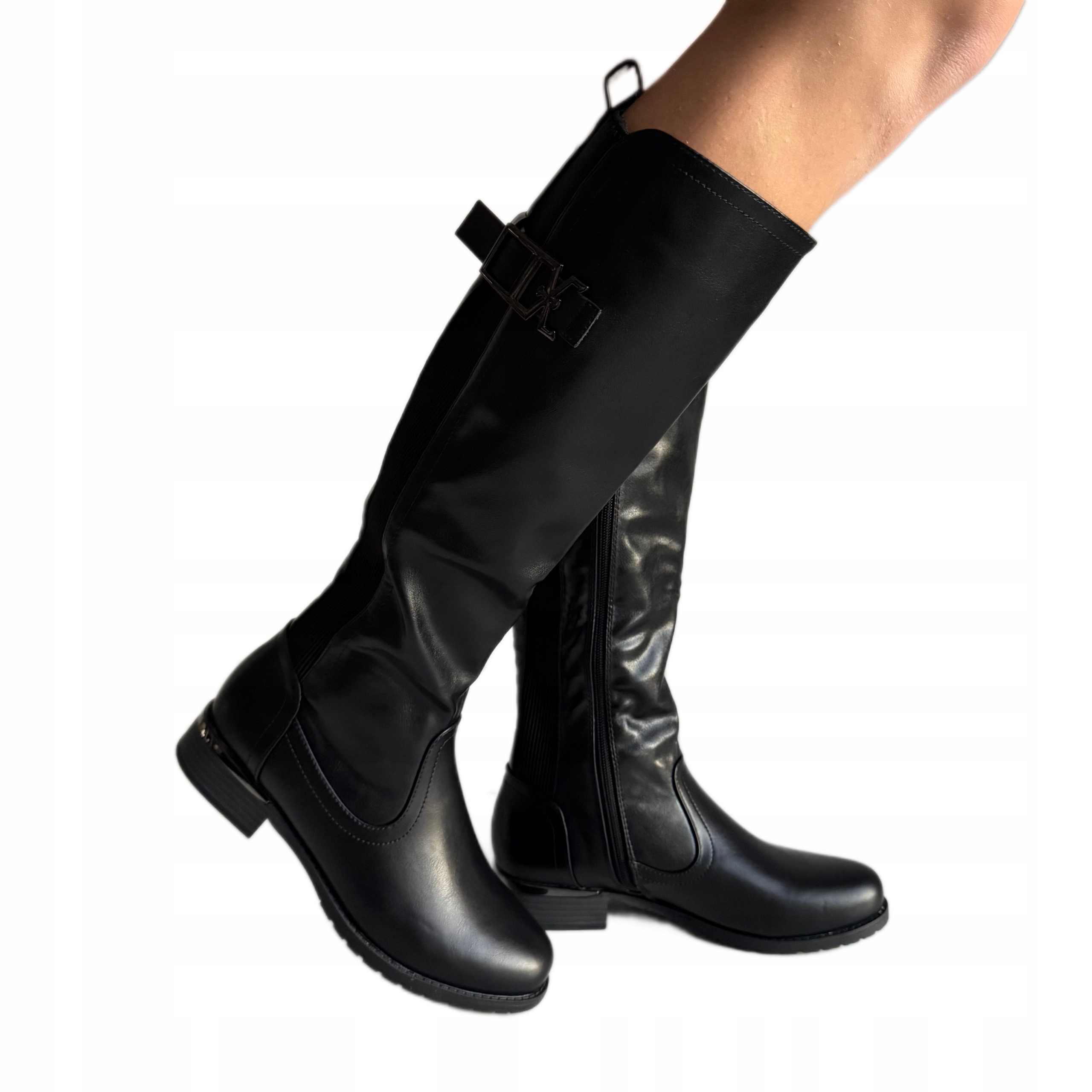 Černé dámské kozačky kozačky, klasické, zateplené, velikost 38