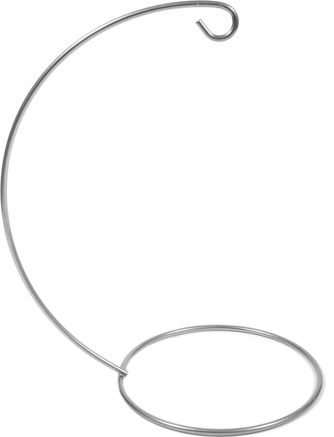 Stojak wieszak metalowy na bombkę srebrny, 14 cm