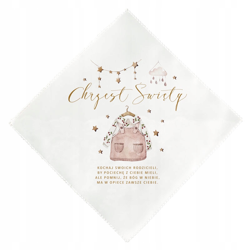 

Szatka Biała Do Chrztu Św. Dziewczynki Boho Romb