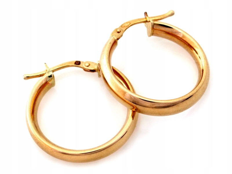 Zlaté náušnice 585 klasické kroužky krásné nadčasové 2.75g 14k