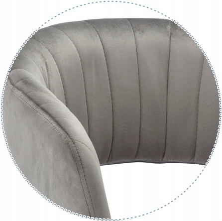 Szary Obrotowy Fotel Biurkowy Velvet - Elegancki i Wygodny Design Kolekcja FRESCO