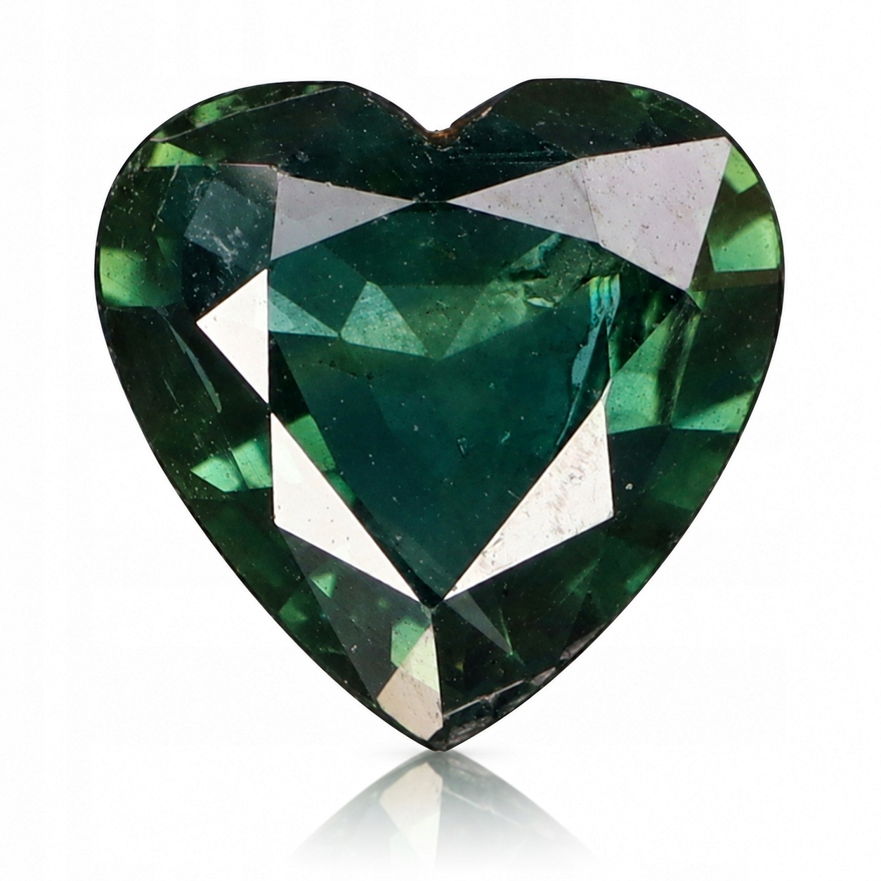 Přírodní safír 1.43 ct Zelené srdce Austrálie SI2 certifikát Wbd