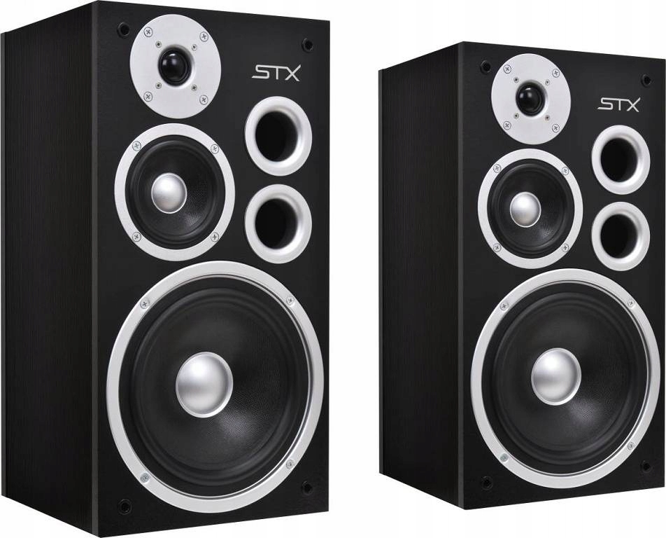 Kolumny podstawkowe Stx F-130n czarno srebrne