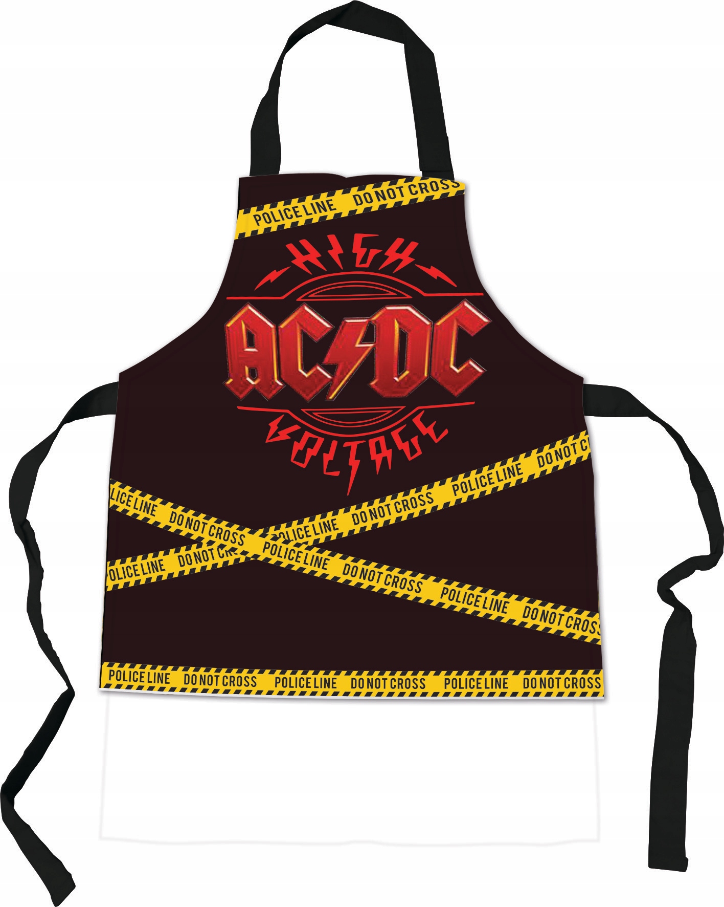 Vtipná Zástěra Ac/dc High Voltage Police Line Pro Not Cross Originál