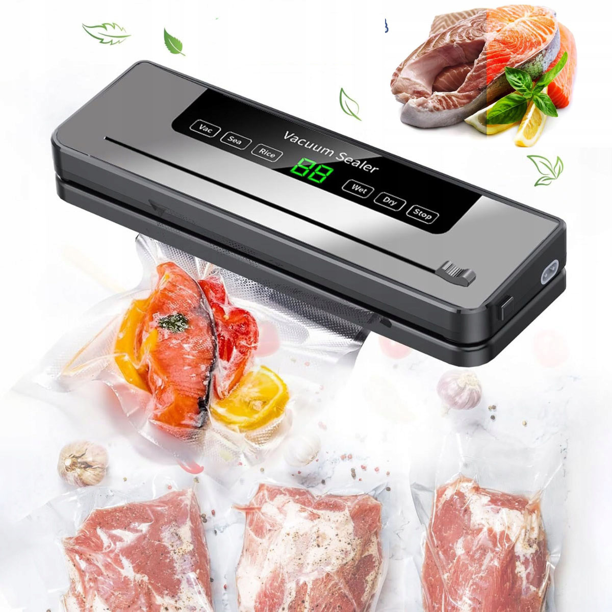 Zgrzewarka Próżniowa Do Żywności Pakowarka O Mocy 120W Zestaw Worków XXL