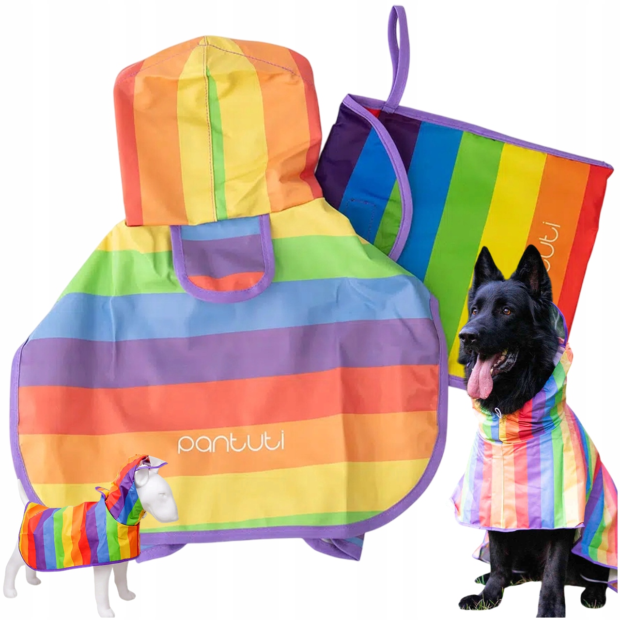 Levně Pláštěnka Pro Psa 8XL Voděodolná, Pohodlná, Aurora, Duhová