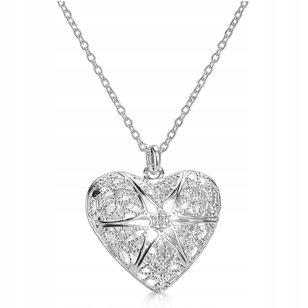 Naszyjnik Srebrny 925 Otwierane Serce Puzderko Na Zdjęcie Dla Niej