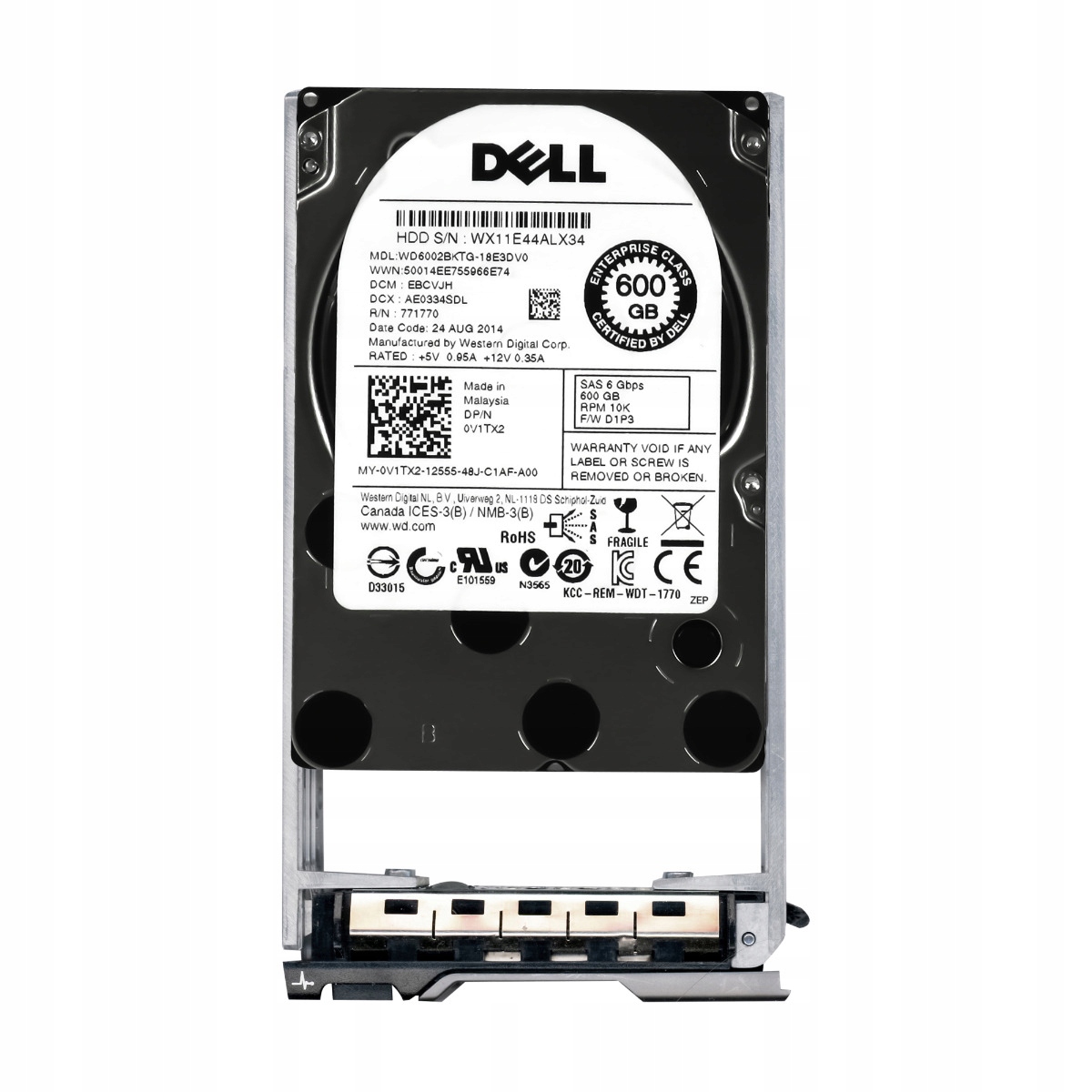 Dell 0V1TX2 600GB 10K SAS-2 32MB 2,5'' WD6002BKTG-18E3DV0