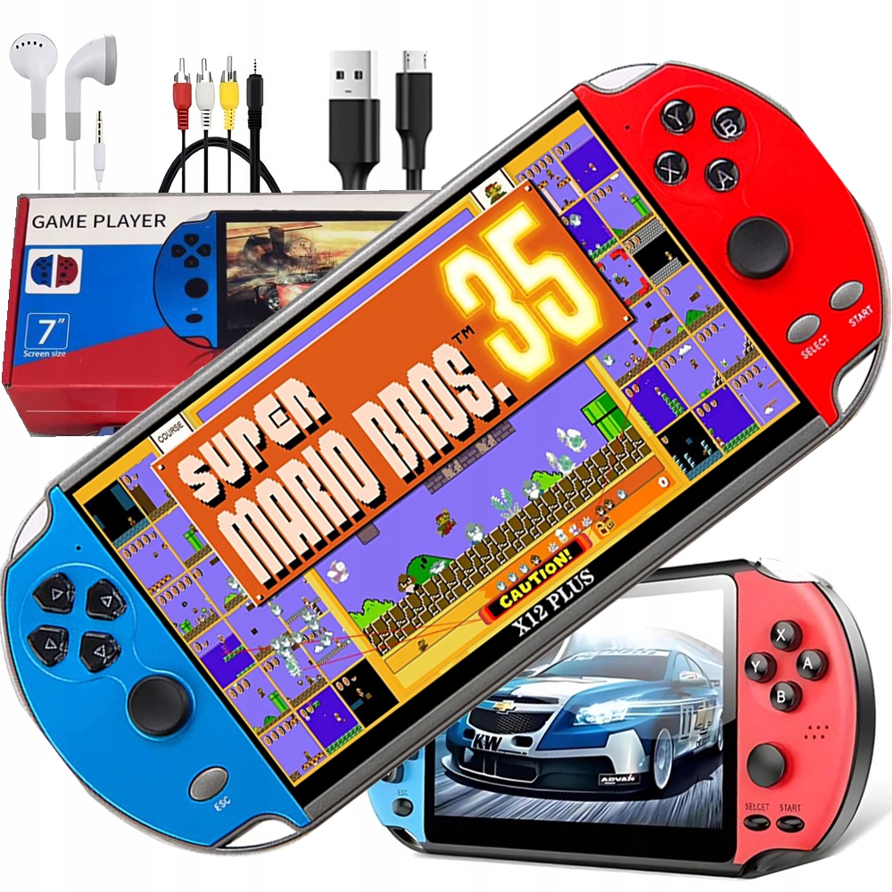 Konsola Przenośna 7 Cali 16GB Ponad 3000 Zainstalowanych Gier Polskie Menu