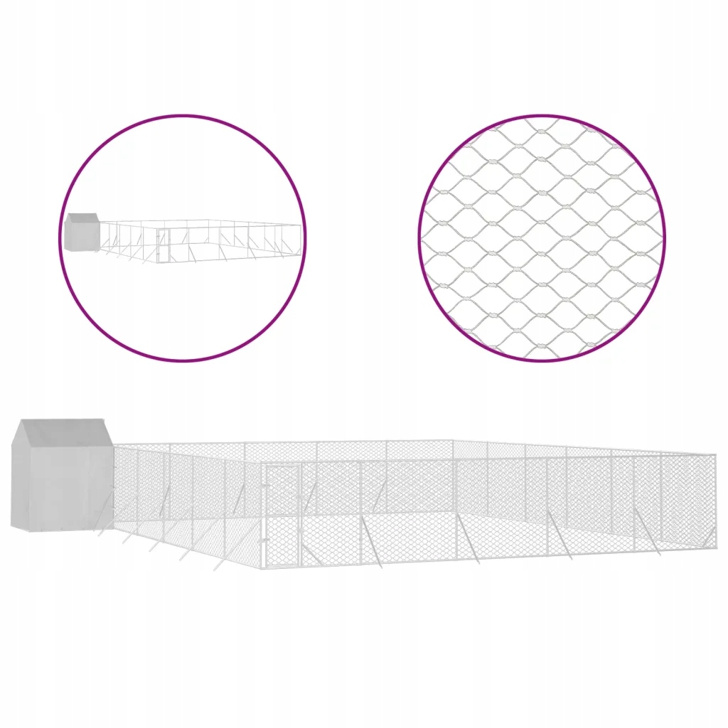 Levně Kotec kovová VidaXL 1200 x 1200 x 250 cm