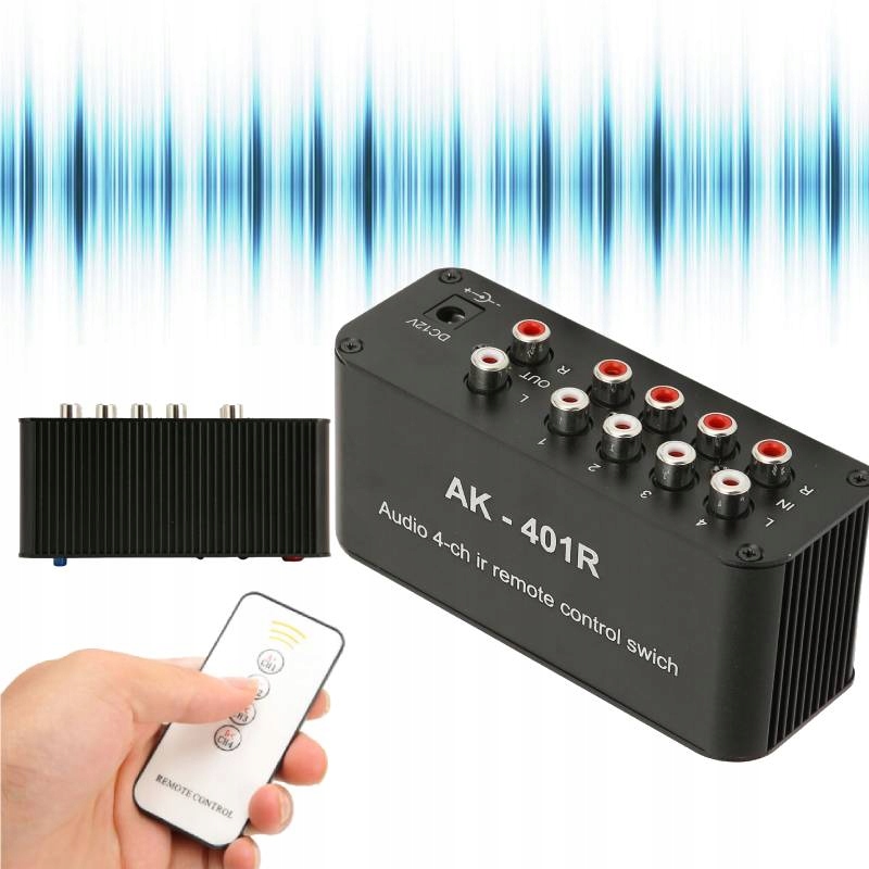 4-CESTNÝ Multifunkční Přepínač Rca Adaptér 4 X Rca 1 X Lr 12V