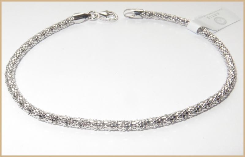 

Bransoletka siatka tuba 3mm srebro 925 diamentowan