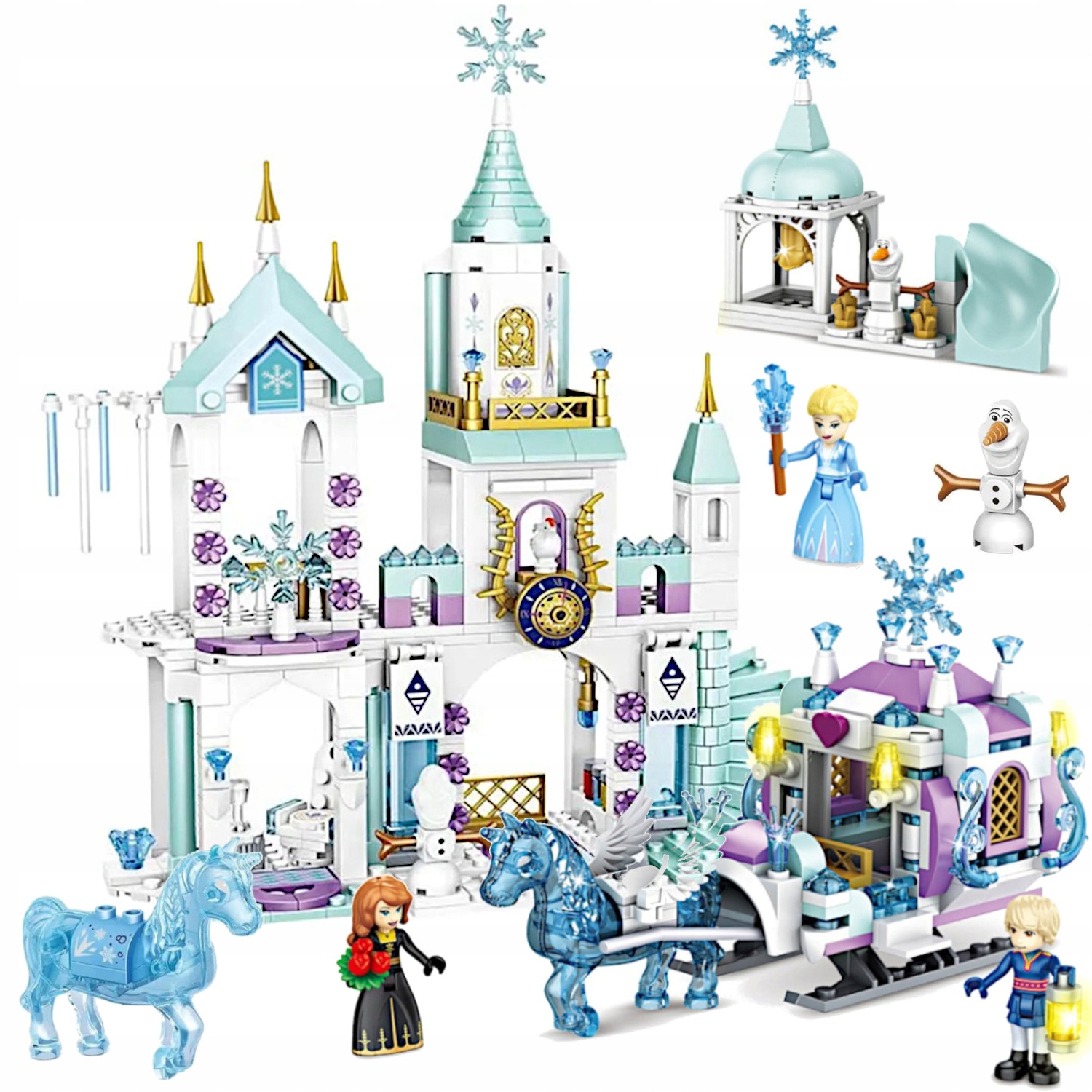 KLOCKI KRAINA LODU ELZA PAŁAC LODOWY KAROCA KSIĘŻNICZKI ELSA OLAF ANNA