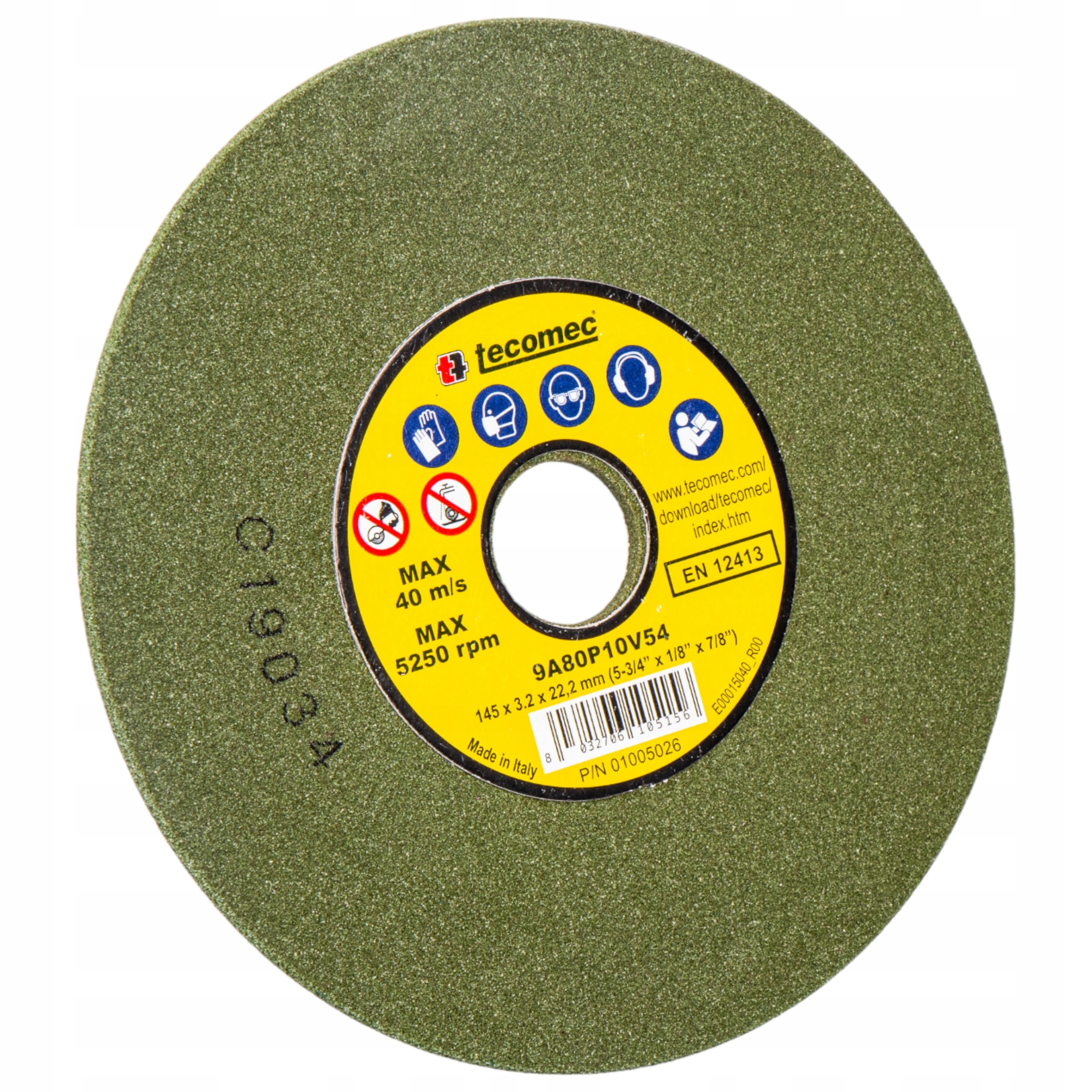 Tarcza do ostrzałki łańcuchów 145x3,2x22,2 zielona