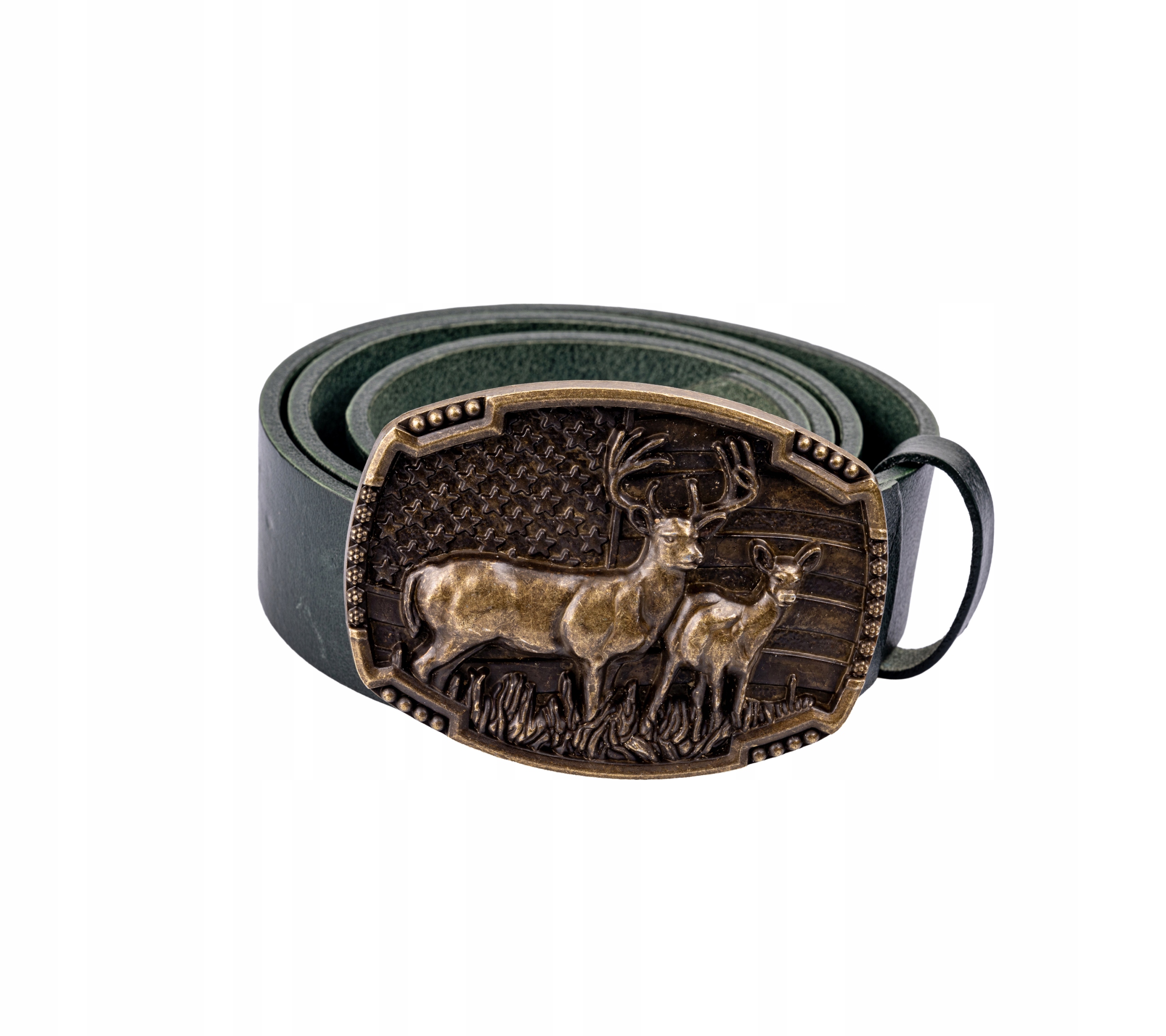 Kožený opasek Bór Hunter Forest American I Gold-120