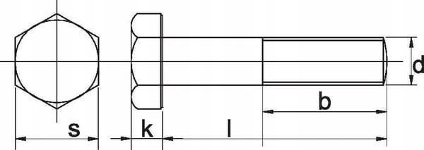 Винт половина резьба KL. 10.9 M36x200mm