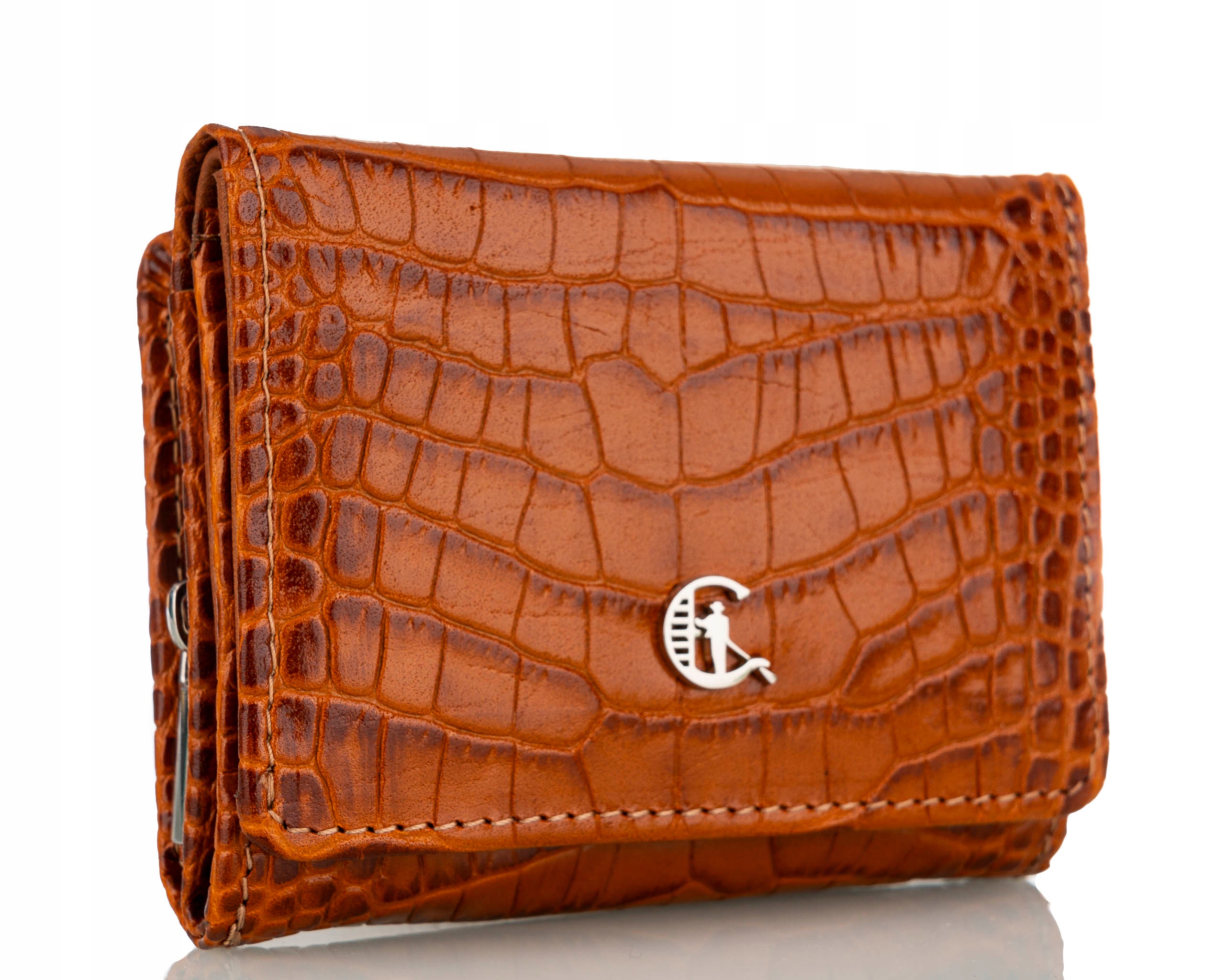 Dámská peněženka z přírodní kůže, malá kožená na zip, polská výroba