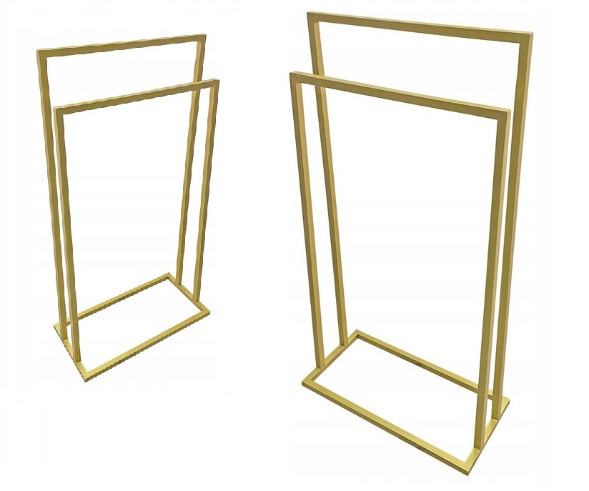 

Stojak na ręczniki metalowy 2-ramienny złoty