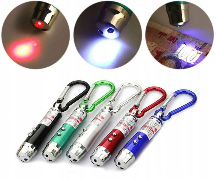 LASER LATARKA MINI 3w1 ULTRAFIOLET RÓŻNE KOLORY!