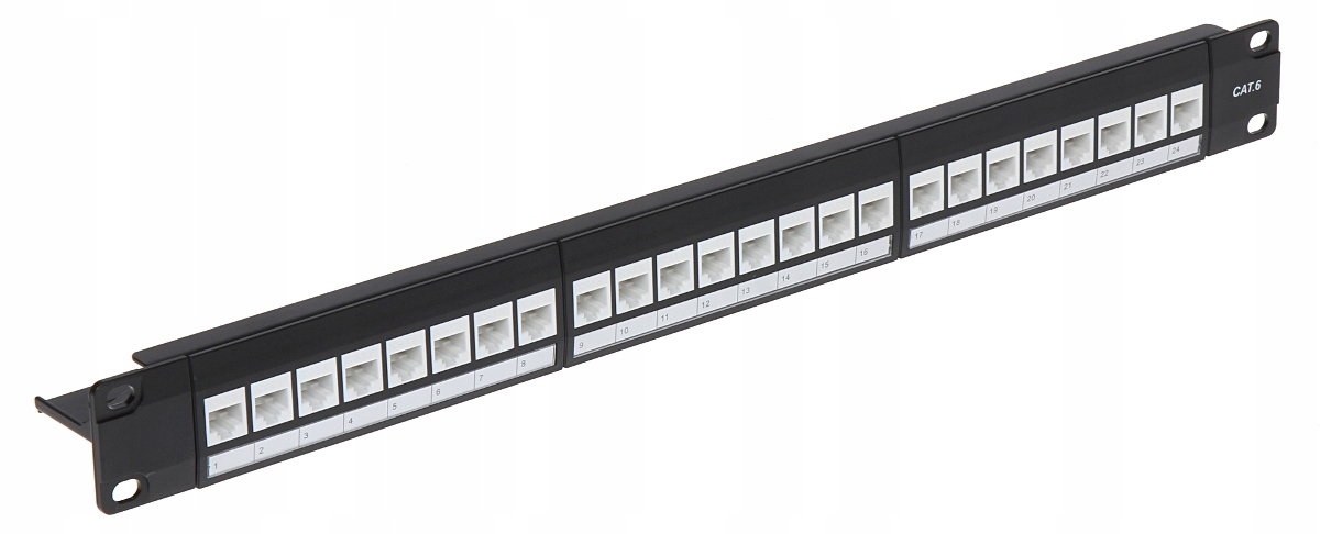 Patch panel Keystone RJ45 kat. 6 PP-24/RJ-FX/6C