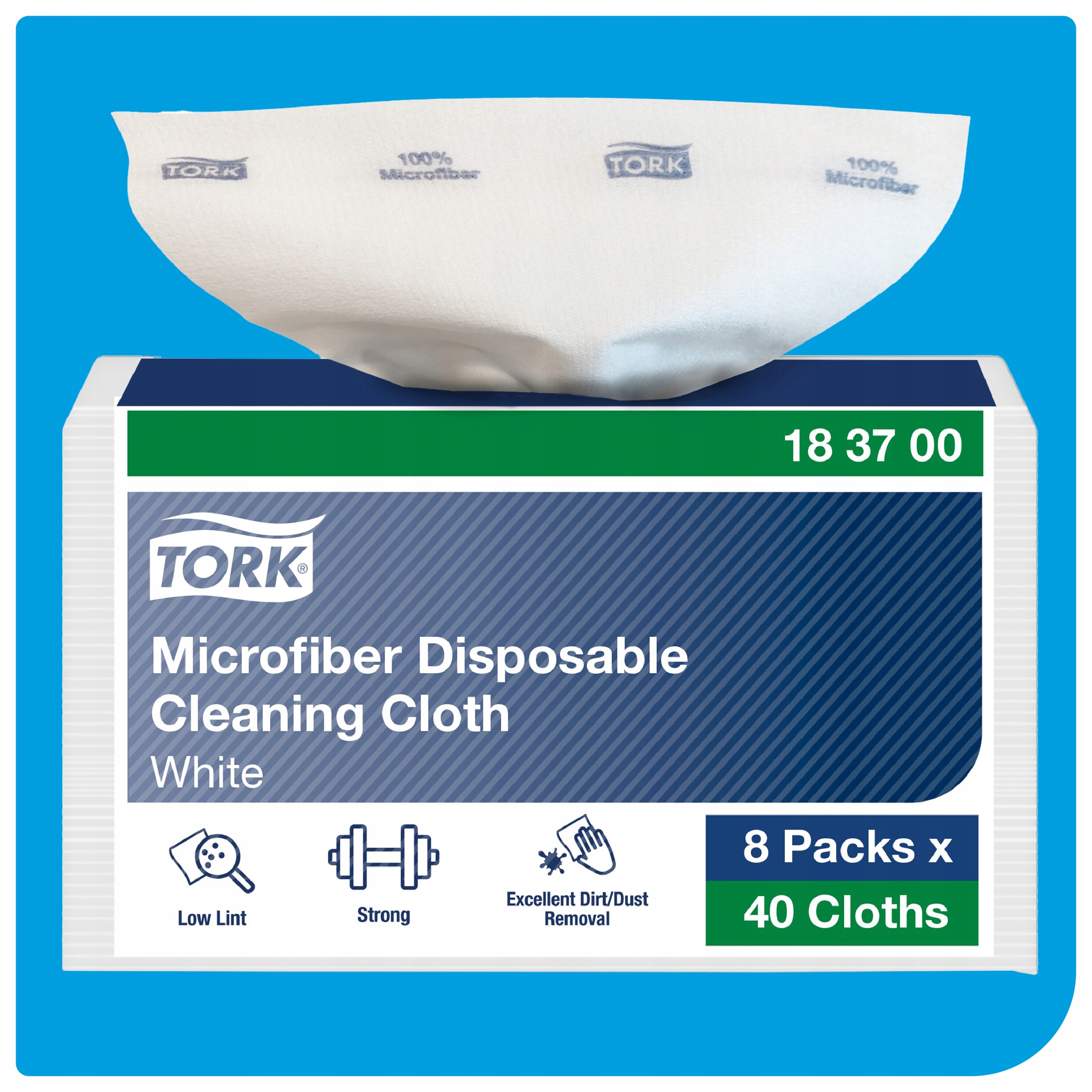 Ściereczka z mikrowłókien jednorazowa biała 40 sztuk Tork 183700