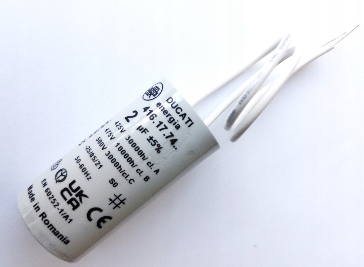 [1szt] 2uF 475V kondensator silnikowy Ø25x49mm za Miflex MKSP-5P 2uF 450V