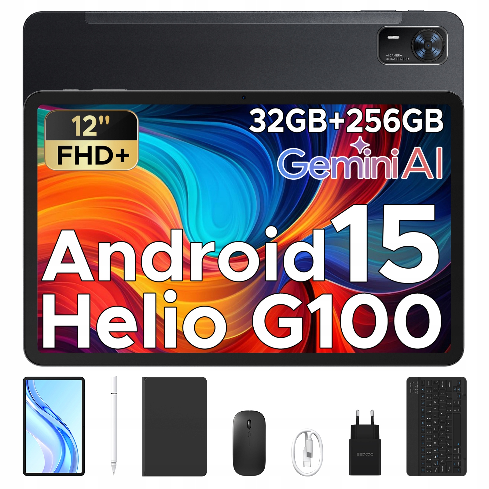 Doogee TABE3+ Tablet 12" 32GB+256GB Android 15 SIM/8800mAh 13MP/BT5/OTG/3.5mm