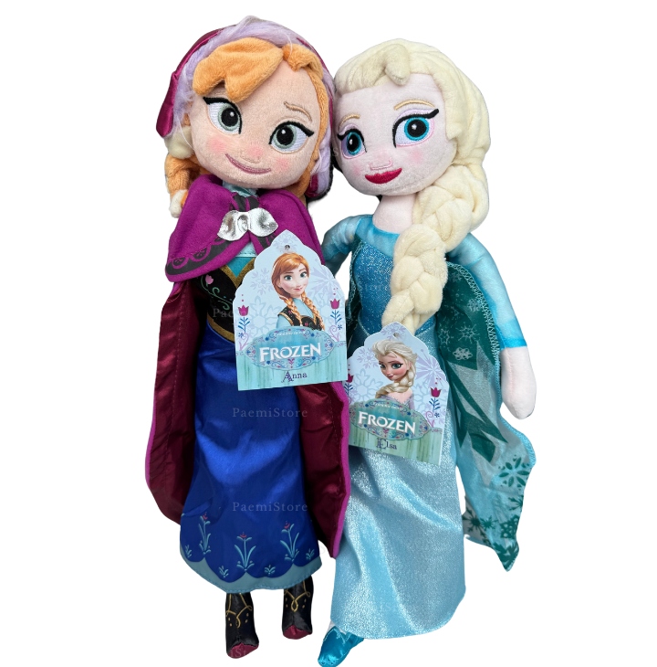 2x ELSA PLÜSS KABALAFIGURA + ANNA FROZEN JÉGVARÁZS 2 db HERCEGNŐ 40cm Csomagolás állapota eredeti