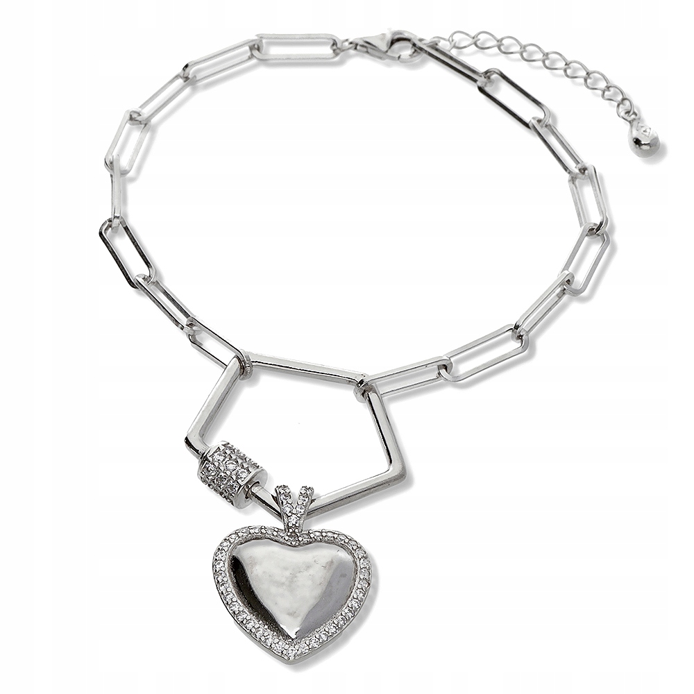 Stříbrný náramek srdce a pětiúhelník Ag 925 B05129