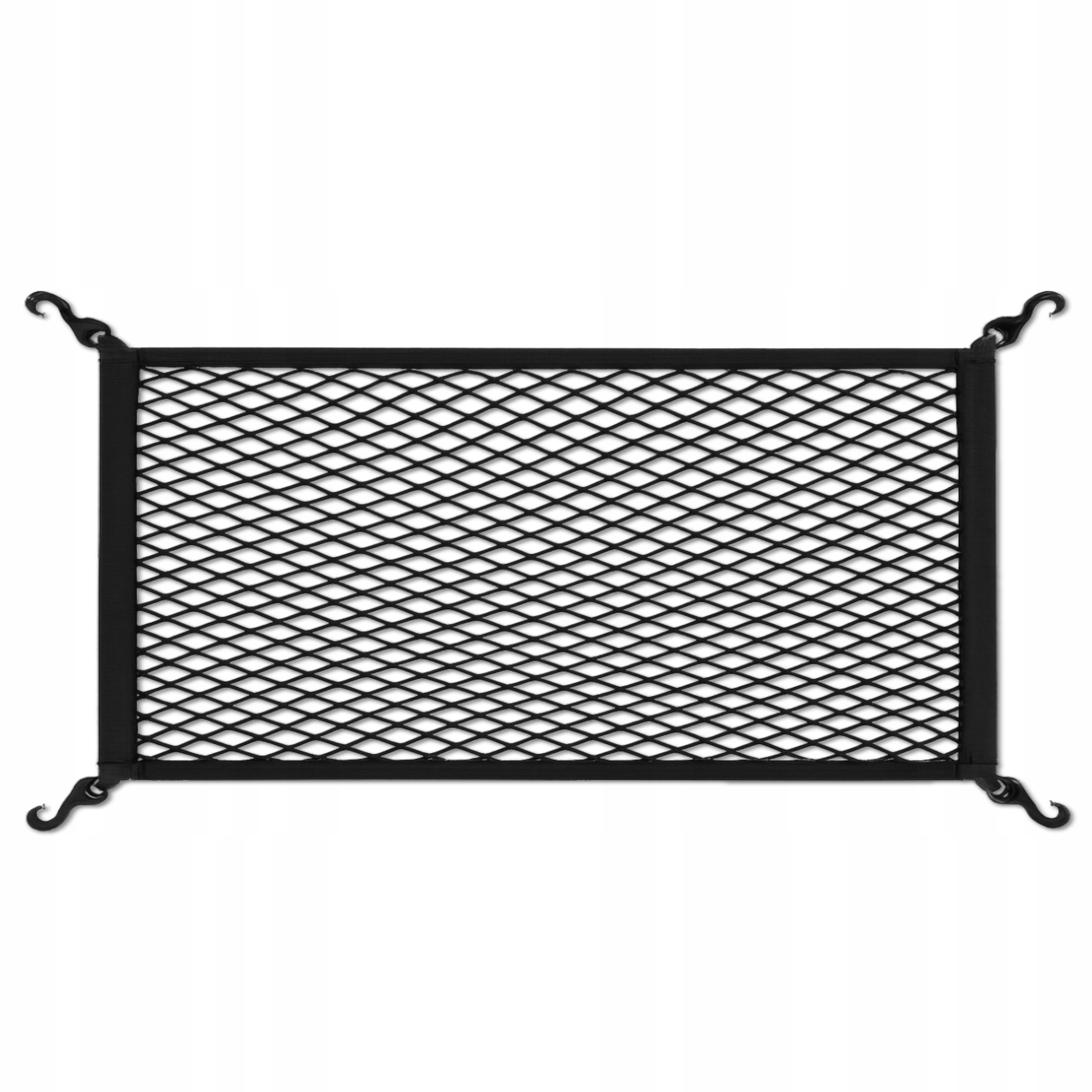 Siatka mocna do bagażnika zabezpieczenie bagażu samochodowego haczyki 70x30