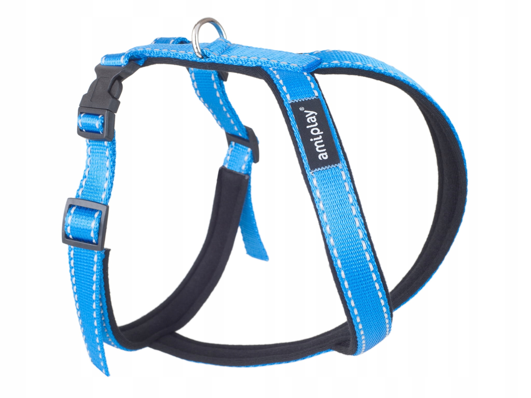 Levně Postroj Grand Soft Reflective L Modrý