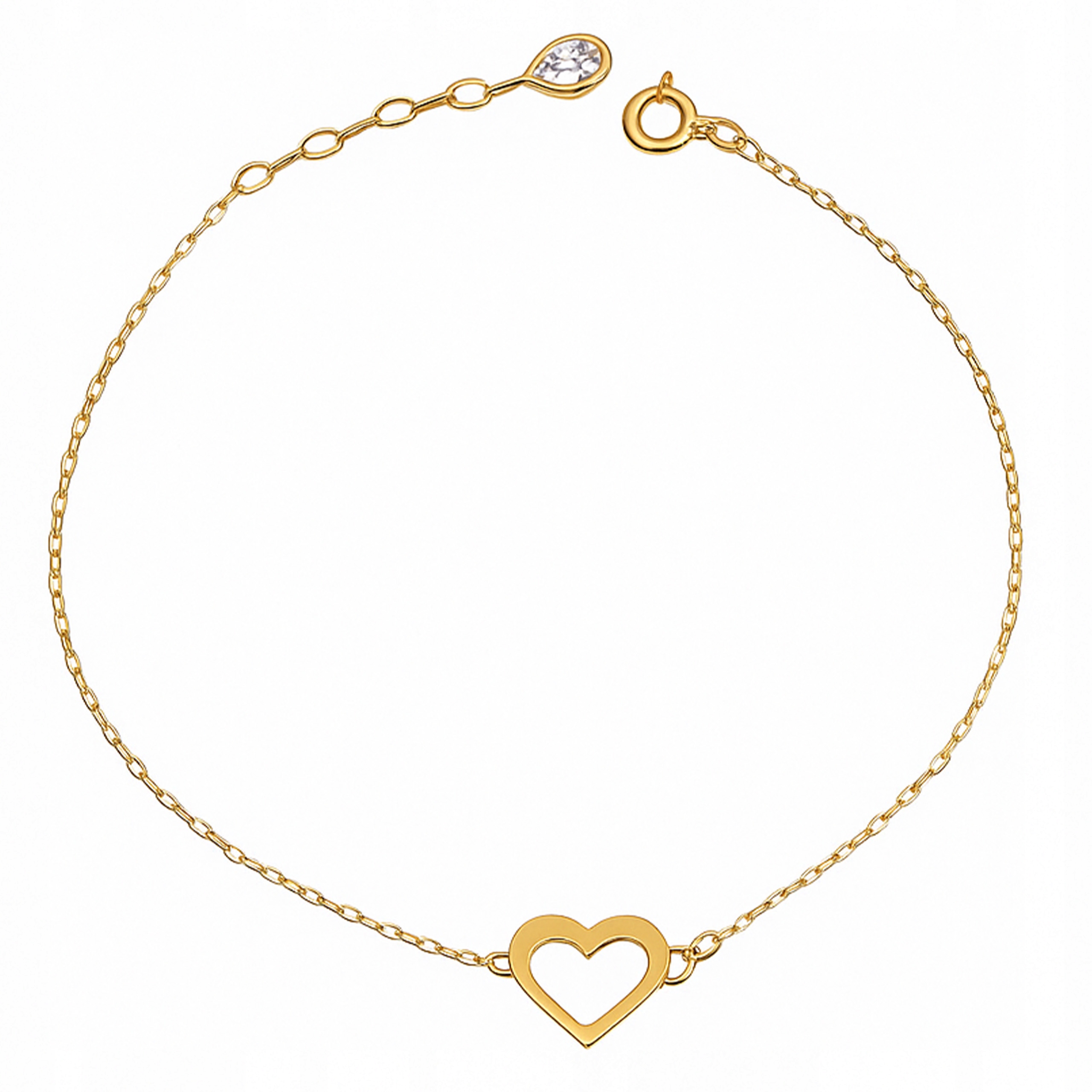 Zlatý dámský náramek celebrity 585 srdíčko srdce na Valentýna 14k
