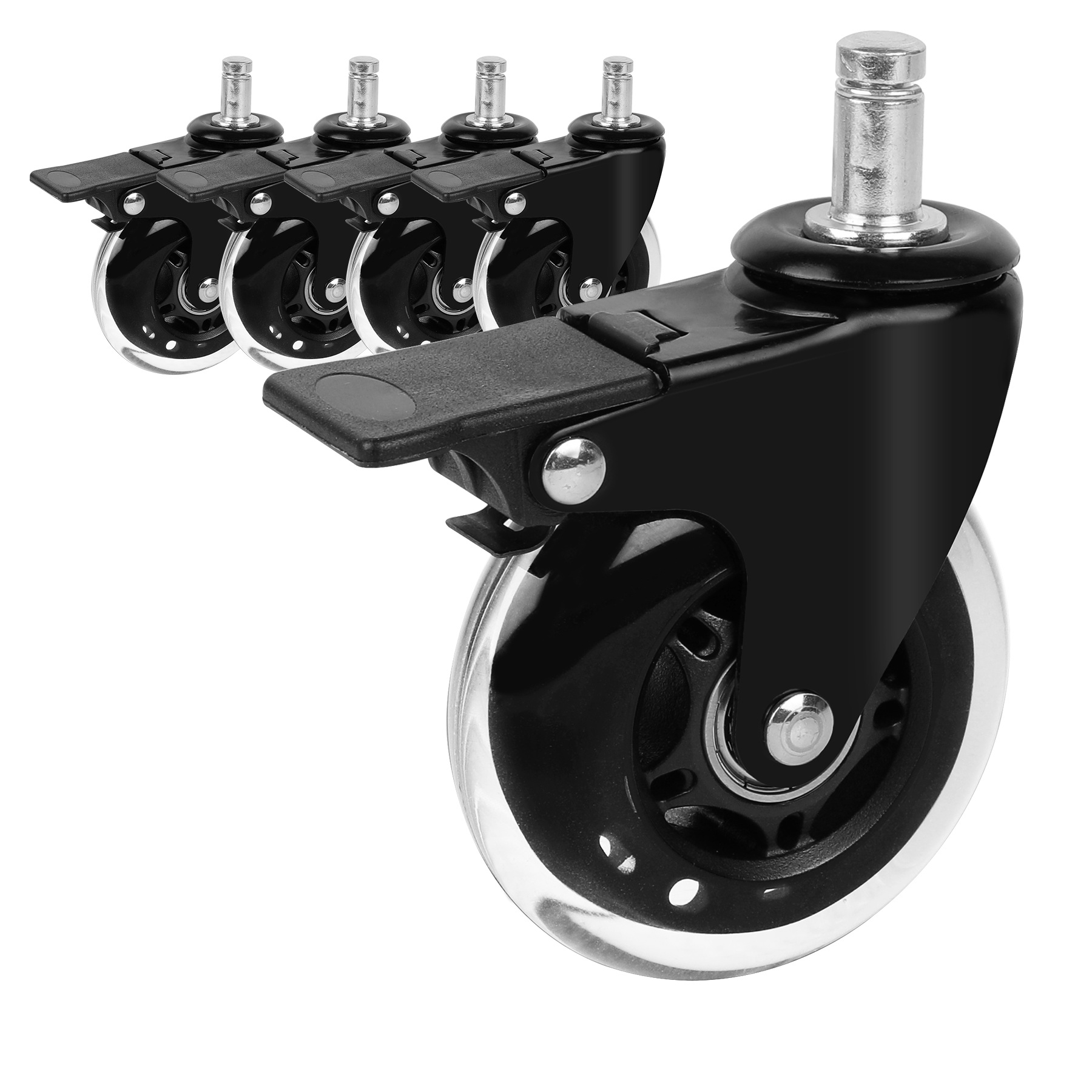 

5szt Kółka Kauczukowe do fotela z Hamulcem Gumowe