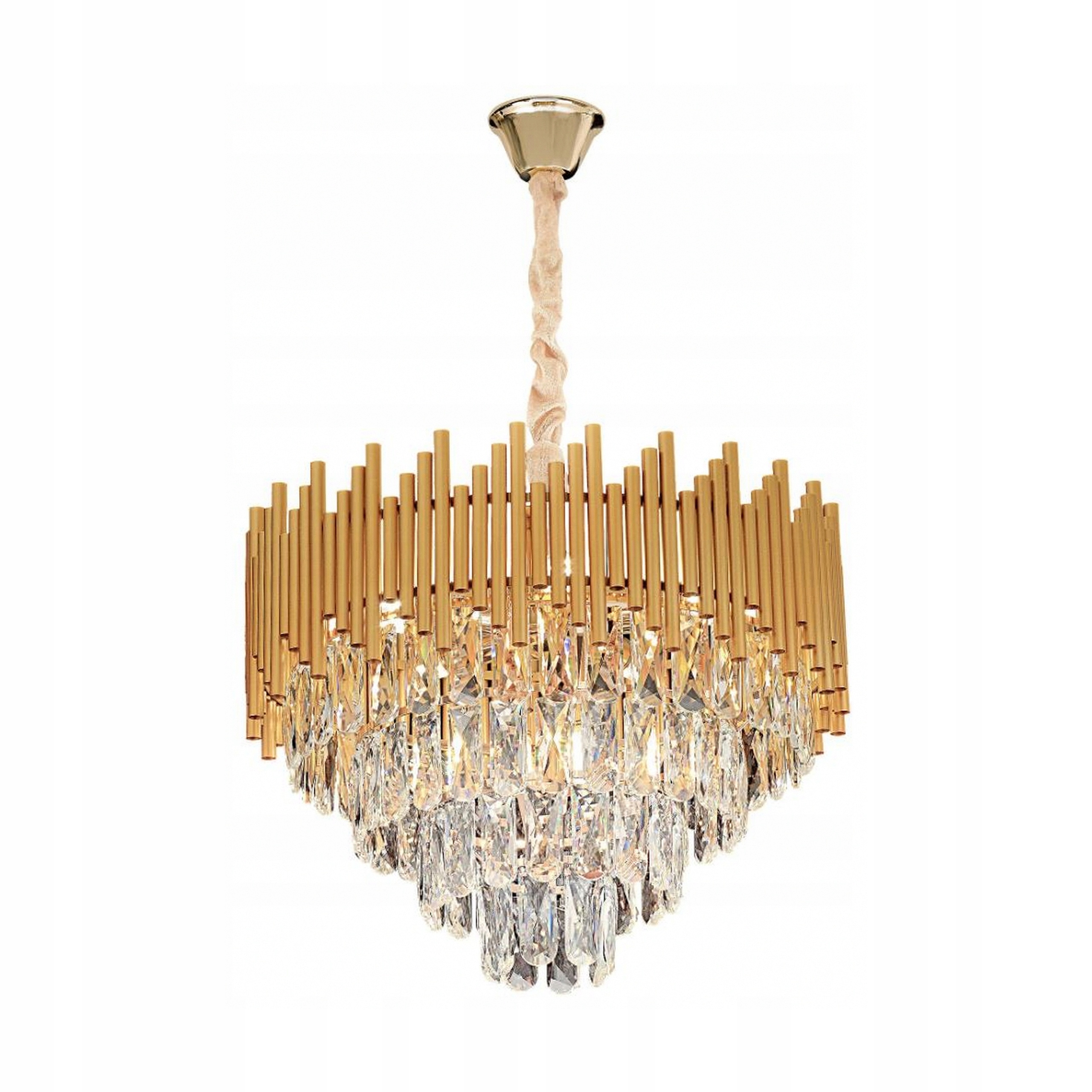 Závesná stropná lampa Zlatý okrúhly luster E14 do salónu Glamour