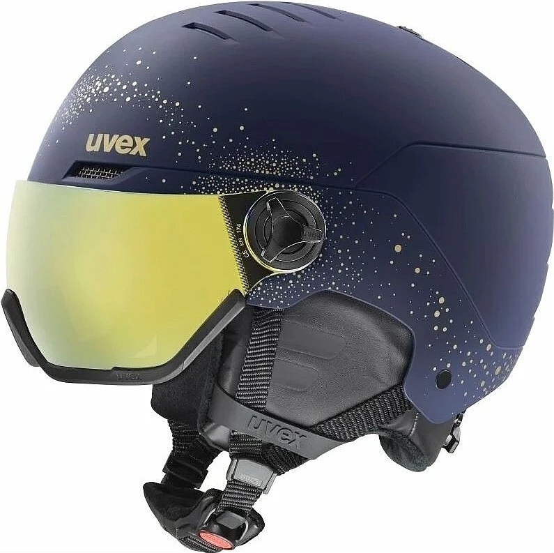 Kask narciarski damski Uvex Wanted Visor We polar sparkles/gold matt/mirror