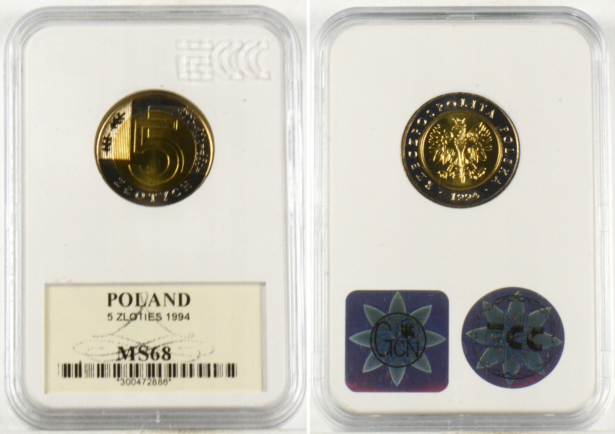 5 ZŁOTYCH 1994 MS68 11.03
