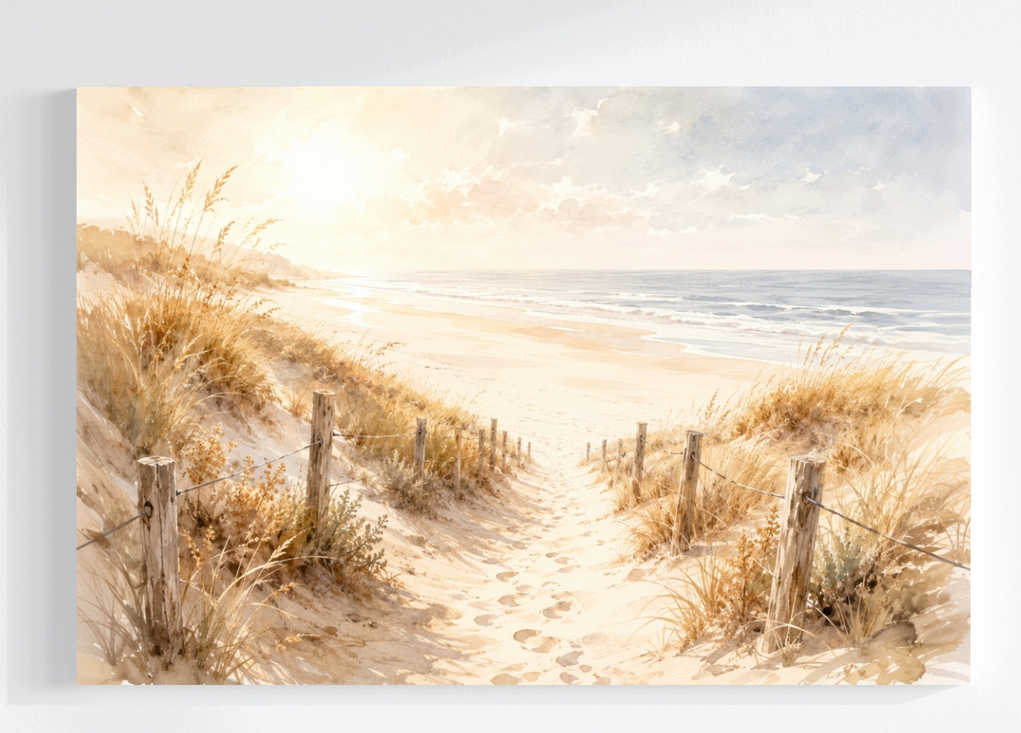 Obraz Na Plátně Canvas Moře Vlny Pláž Duny Stezka Slunce Stopy 120x80