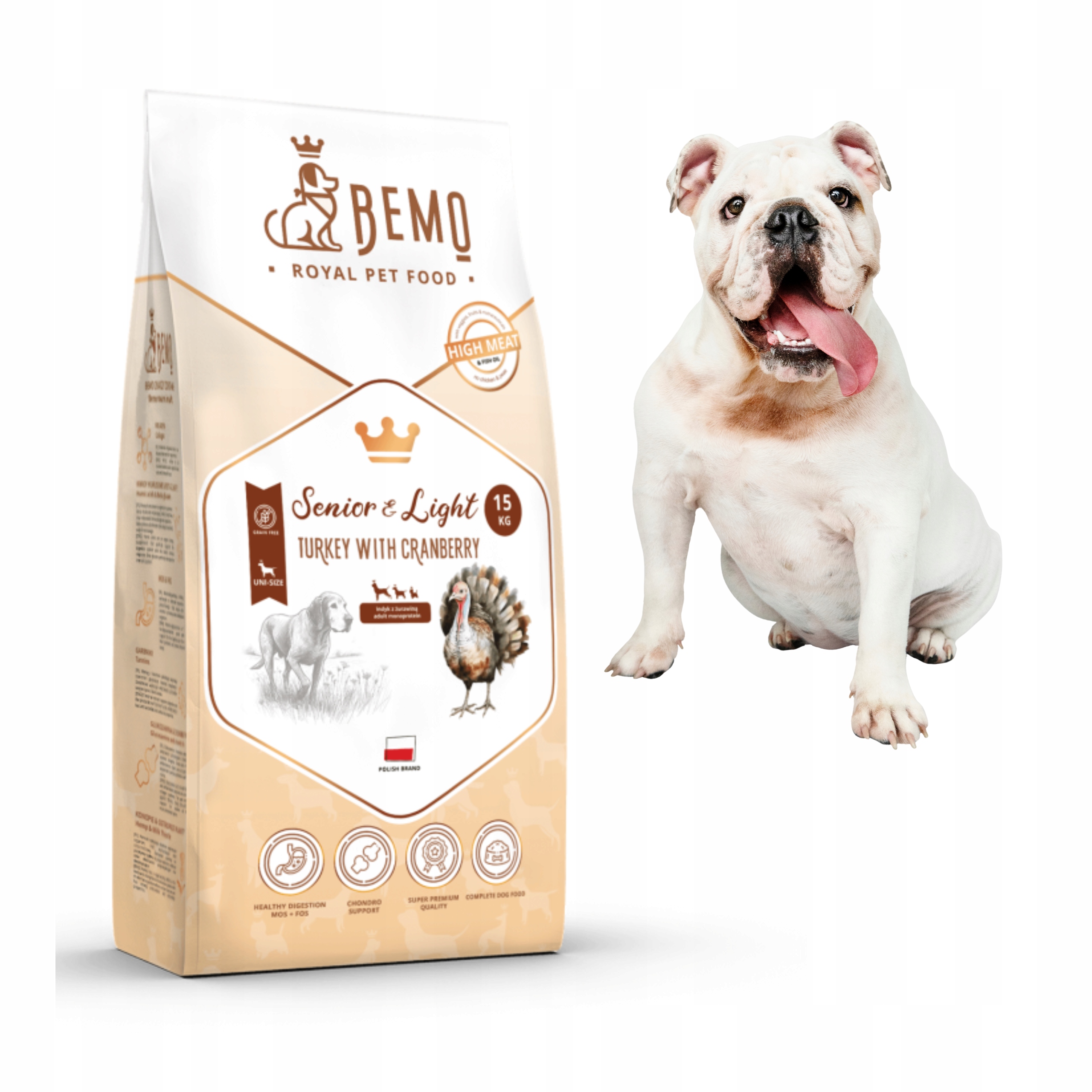 Levně Suché krmivo pro psy Bemo Senior & Light 15 kg s prémiovým krůtím masem