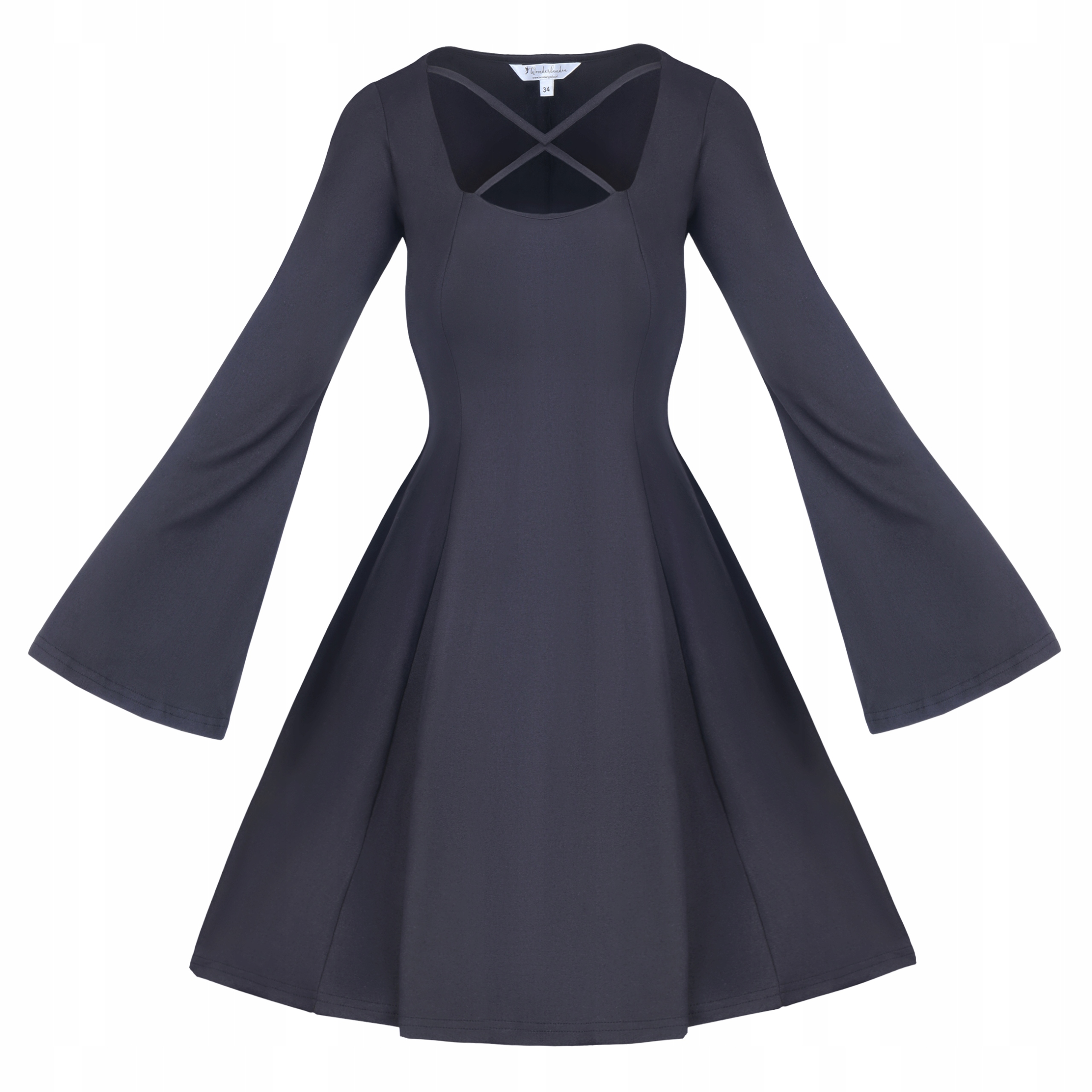 Šaty se Širokými Rukávy typu flare pro Halloween midi