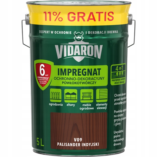 Vidaron Impregnat Do Drewna Palisander Indyjski V09 5l
