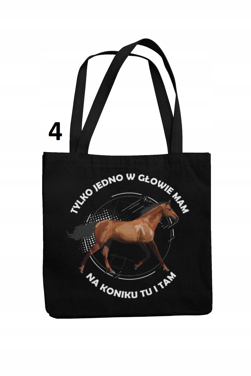 TORBA GRUBA WYTRZYMAŁA NADRUK KOŃ RÓŻNE NAPISY Szerokość produktu 38 cm